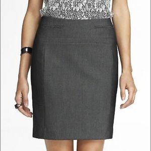 Express 00 Gray Welt Pocket Pencil Skirt